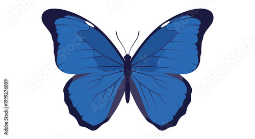 Foto Vibrant Blue Butterfly Illustration Isolated on White Background
