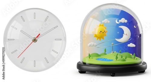 Minimalist Clock Day Night Cycle