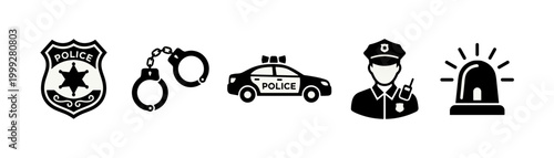 Police and Law Enforcement Icon Set