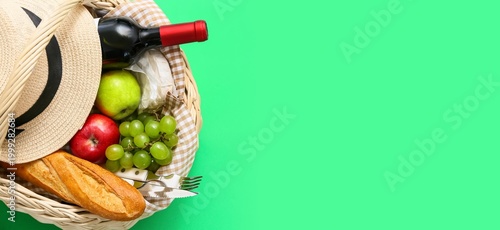 Wicker basket with tasty fo...