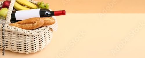 Wicker basket with tasty fo...