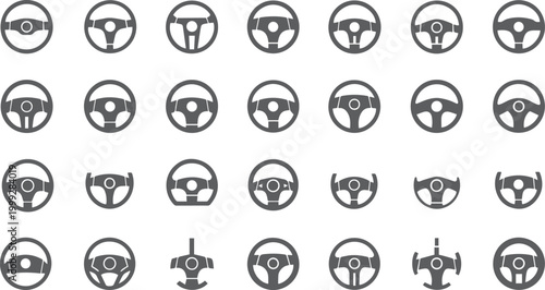 Collection of car steering wheel vehicle
