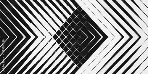 Abstract geometric pattern with black and white diagonal lines