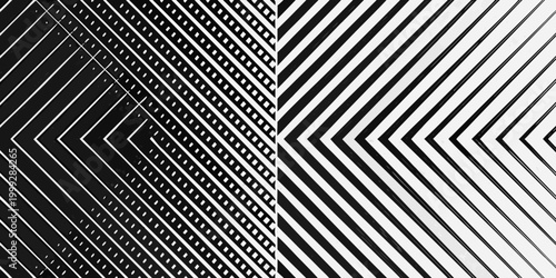 Abstract geometric pattern of black and white diagonal lines