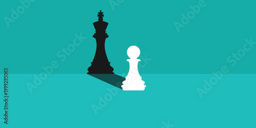 Chess pawn and king background. Born to be a king banner. Chess design wallpaper