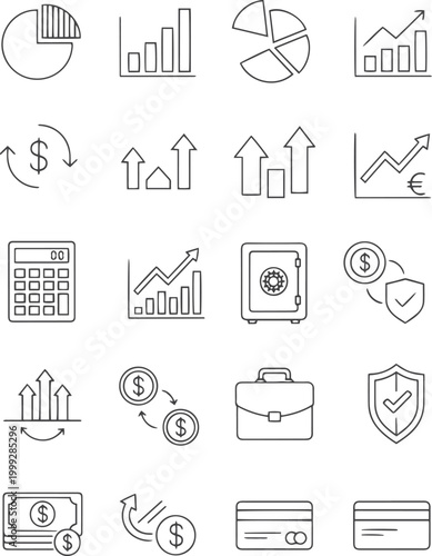 Financial and business set finance charts