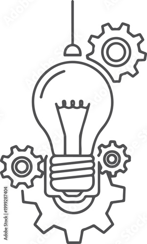 Light bulb with gears, concept of innovation