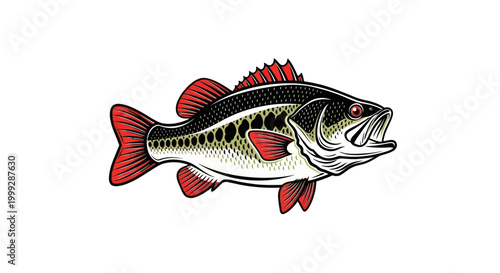 Largemouth Bass Fish Illustration - Freshwater Predator
