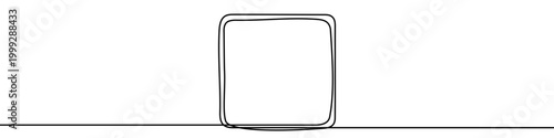 Fotografie Square frame with rounded corners, made in one continuous line