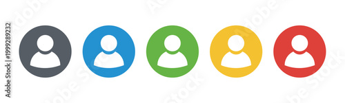 Set of user avatar icon, button, profile symbol, flat person icon. vector illustration