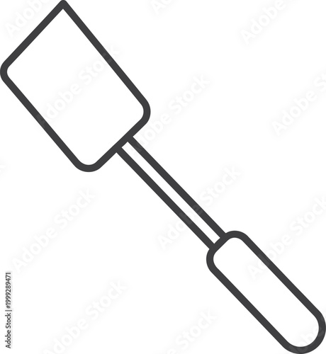 Kitchen spatula cooking tool line art icon