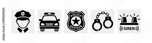 Police and Law Enforcement Icons Set