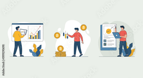 Financial Growth and Cryptocurrency Investment Concept