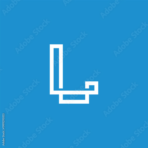 Minimalist Line Art Monogram 'L' on a Bright Blue Background - Elegant Logo Design