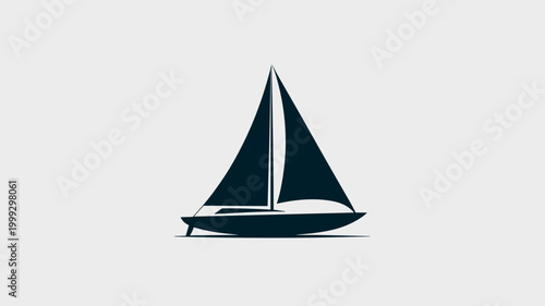 Abstract sailboat silhouette – Ideal for sailing school logos, ocean-themed apparel, or modern coastal branding.