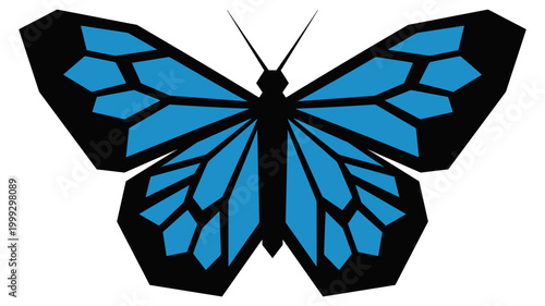 Electric blue geometric butterfly – Great for digital art projects, transformation-themed branding, or striking fashion icons.