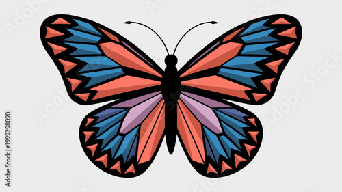Prismatic butterfly vector mark – Suitable for luxury beauty branding, vibrant environmental logos, or creative design assets.