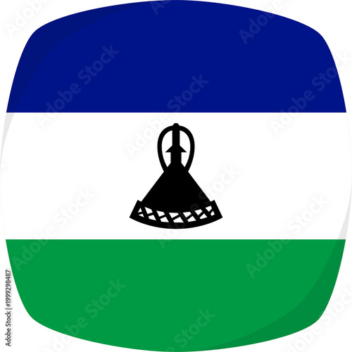 Quadro su tela emblem flag lesotho