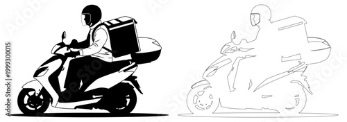 Delivery rider on scooter