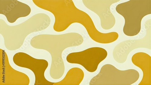 Abstract Fluid Organic Pattern Yellow Brown Retro Amoeba Shapes Minimal Background#asianwomen #asiangirl #asiancute