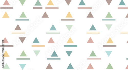 Abstract Geometric Pattern with Pastel Triangles and Lines