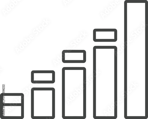 Increasing signal strength bars outline icon