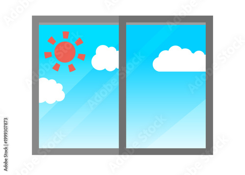 This is an illustration of a window during the daytime.