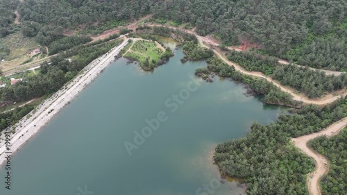 Beautiful Nature Drone Footage of a Turquoise Lake