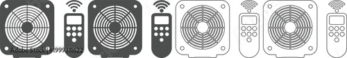 Wireless remote controlled fans in different colors and styles for various uses and applications at home or office  modern technology and design