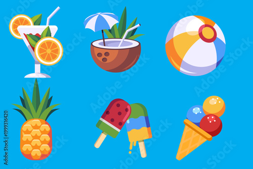 Hello Summer greeting clipart design.