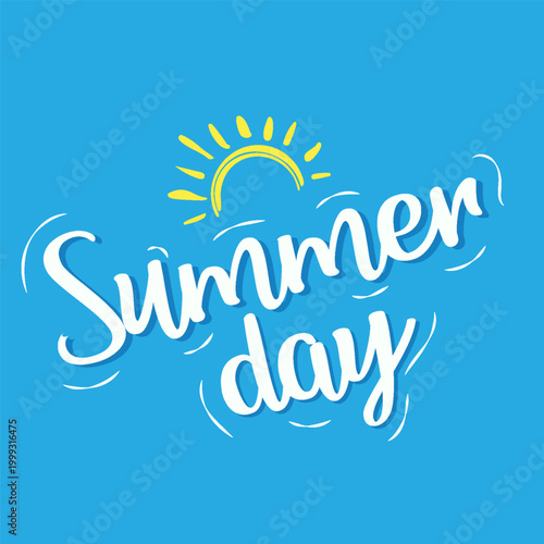 Hello Summer greeting clipart design.