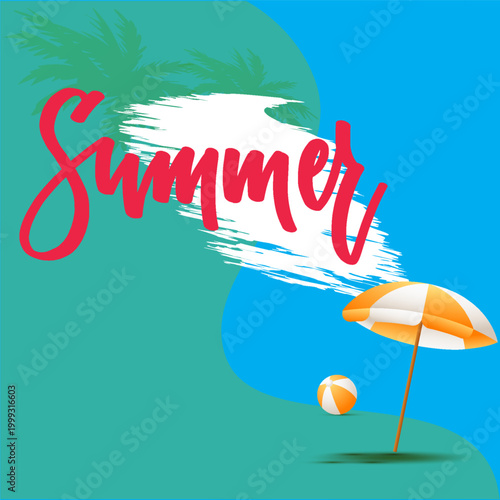 Hello Summer greeting clipart design.