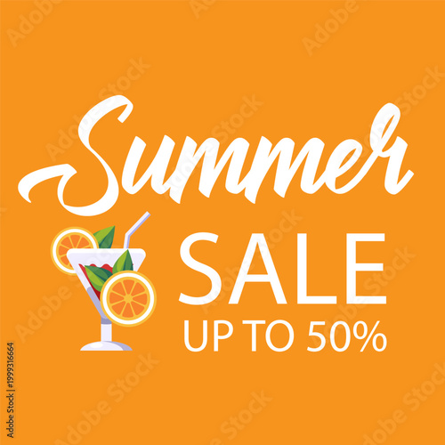 Hello Summer greeting clipart design.