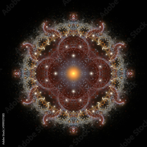 Fairy ornate fractal glossy ornament