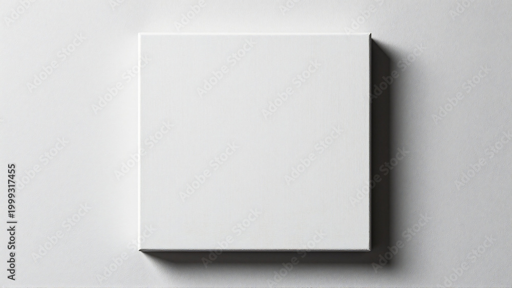 Fototapeta premium Blank pristine white square canvas offering a clean, simple, and versatile design element