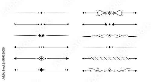 Vintage Decorative Divider Lines Collection with Elegant Ornamental Flourish Elements