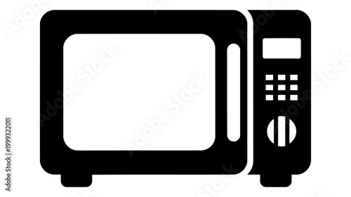 Microwave oven solo unit icon, vector illustration of a kitchen appliance for heating food, isolated on white background