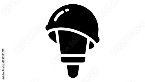 Pop filter microphone shield icon, audio equipment symbol for recording studio, vector illustration isolated on white ba