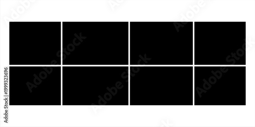 Frame for photo and pictures, photo collage. Puzzle mood board, branding presentation template creative vector set. Scrapbook images for social networks. Vector illustration eps 10