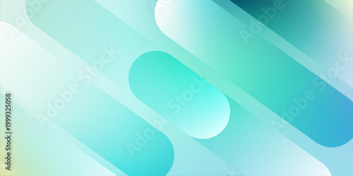 Abstract background with rounded rectangles and soft gradients in light blue and green hues, creating a smooth and modern visual effect