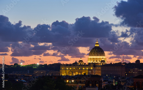 St Peter's Dome and the skyline of Naples, Italy