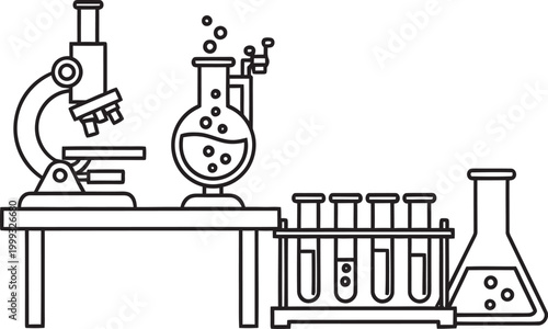 Laboratory setup for fractional distillation process Vector