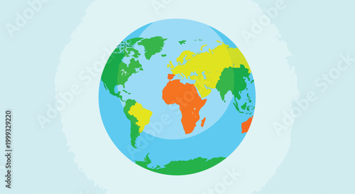 A colorful illustration of the Earth