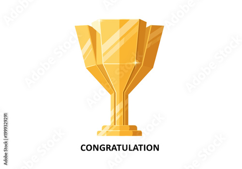 Golden vector Thropy representing victory and achievement, award icon, championship symbol