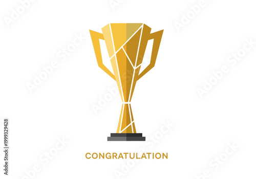 Vector Thropy Illustration for Award Ceremony and Competition Winner Congratulations