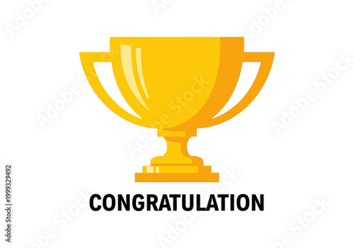 Golden Thropy Vector Illustration Celebrating Achievement and Congratulation