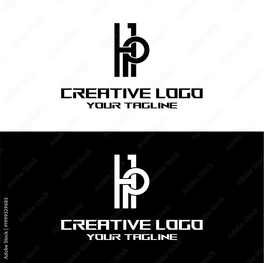 Obraz premium creative letter logo hp design vector