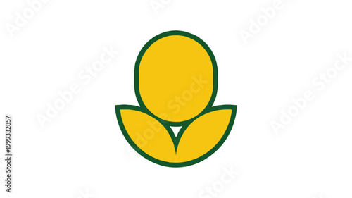 simple yellow and green plant seedling logo for growth concepts