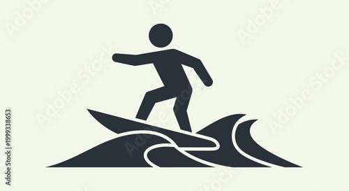 Silhouette of a surfer riding a wave on a surfboard, representing water sports and outdoor recreation.