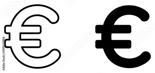 Fotografie euro currency icon set payment finance symbol